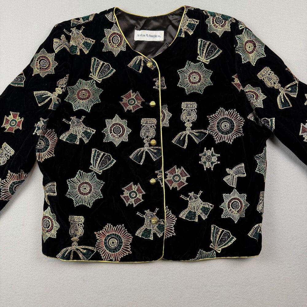 Vintage Norton McNaughton Velvet Military Motif Jacket